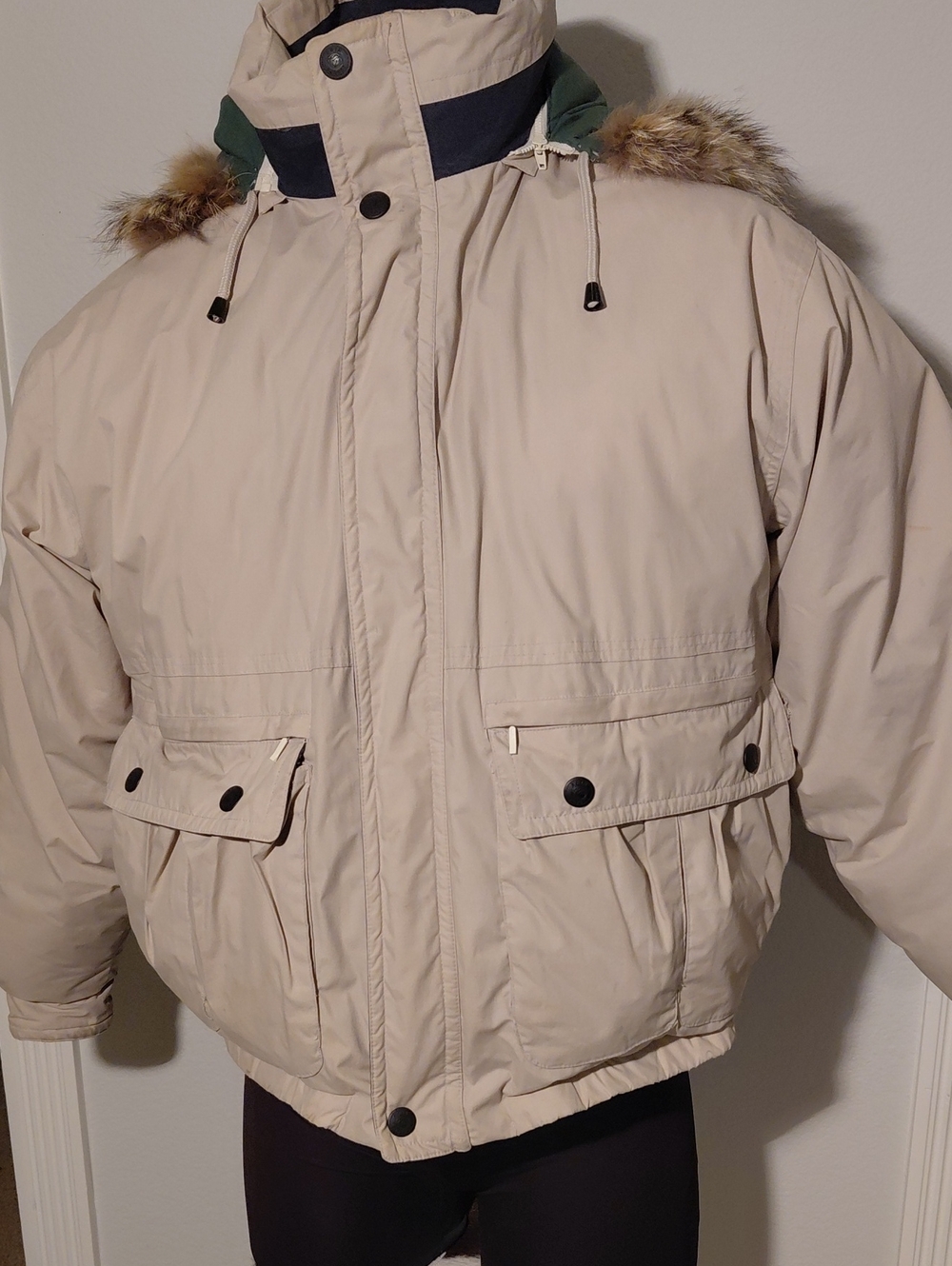 Rainforest Men's Cream Puffer Jacket